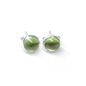 Sterling silver and 6mm Peridot earrings